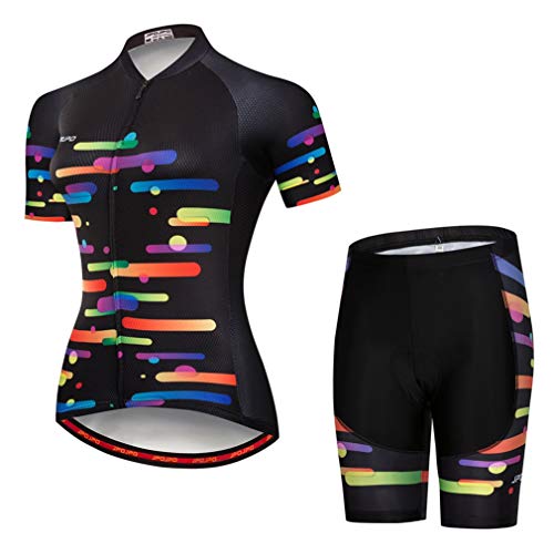 Cycling Jersey Set Women’s Summer Bicycle Clothing Mountain Bike Clothes Striped Black