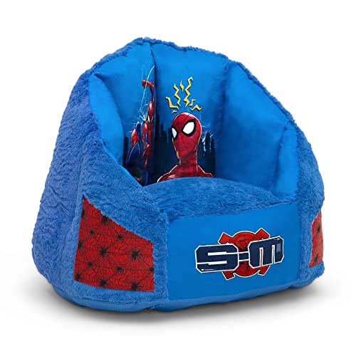 Spider-Man Cozee Fluffy Chair with Memory Foam Seat by Delta Children, Kid Size (for Kids Up to 10 Years Old)