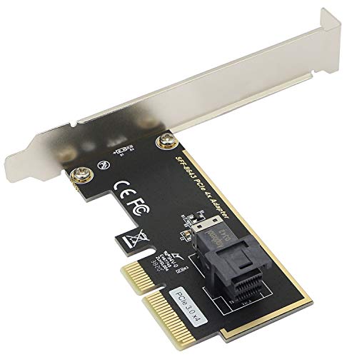 GELRHONR SFF-8643 to PCIE 4X Adapter, PCI Express 4X for SSD U.2 NVMe,PCIe Card to PCIe 3.0 x 4 Adapter,Compatible with X4 X6 X8 Slot for U.2 SSD Driver