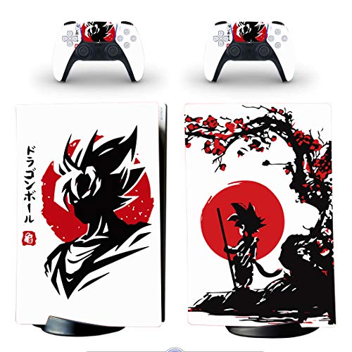 Vanknight PS5 Digital Edition Console Controllers Cover Vinyl Skin Decals Stickers Playstation 5 Digital Console Controllers Goku Kid