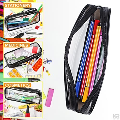 Portable Clear Pencil Pouches Zippered – 2Pcs Pencil Cases Clear Plastic Zipper Pouch Small, Travel Makeup Bag for Women – Toiletry Bag Clear Plastic Zippered Pouches Organizer, Pencil Pouch for Kids | The Storepaperoomates Retail Market - Fast Affordable Shopping