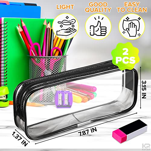 Portable Clear Pencil Pouches Zippered – 2Pcs Pencil Cases Clear Plastic Zipper Pouch Small, Travel Makeup Bag for Women – Toiletry Bag Clear Plastic Zippered Pouches Organizer, Pencil Pouch for Kids | The Storepaperoomates Retail Market - Fast Affordable Shopping