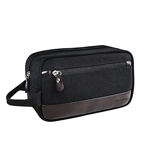Barileadle Mens Toiletry Bag, Men’s Toiletry Travel Bag,Water-Resistant Dopp Kit for Travel,Shaving Bag with Large Capacity-Black