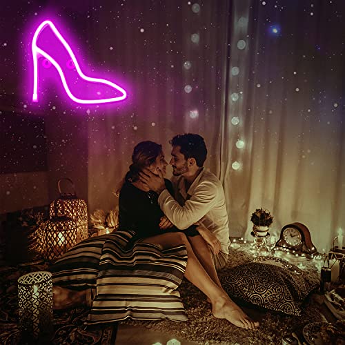 Neon Sign High Heels Neon Lights LED Signs, Battery or USB Powered Light Up Neon Signs for Wall Decor for Bedroom, Kids Room, Living Room, Bar, Party, Christmas, Wedding (Pink) | The Storepaperoomates Retail Market - Fast Affordable Shopping
