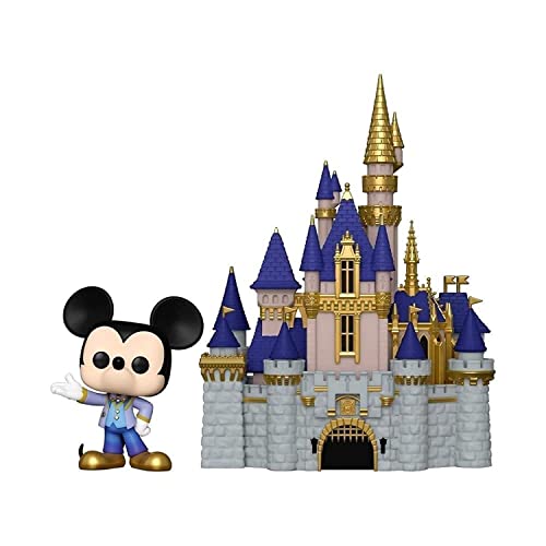 Funko POP Town: Walt Disney World 50th – Cinderella Castle with Mickey Mouse, Multicolor, 4 inches, (58965)