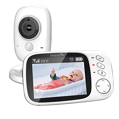 SereneLife Video Baby Monitor Long Range – Upgraded 850’ Wireless Range,  Night Vision, Temperature Monitoring and Portable 2” Color Screen USA SLBCAM20