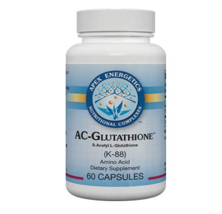 Apex Energetics AC-Glutathione 60ct (K-88) Supports antioxidant processes, 125 mg per Capsule of S-Acetyl L-glutathione for Greater Stability, bioavailability, and Digestive Comfort (125 mg)