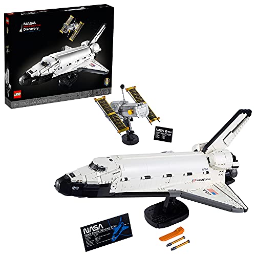 LEGO Icons NASA Space Shuttle Discovery 10283 Model Building Set for Adults, Spaceship Collection with Hubble Telescope, Gift idea