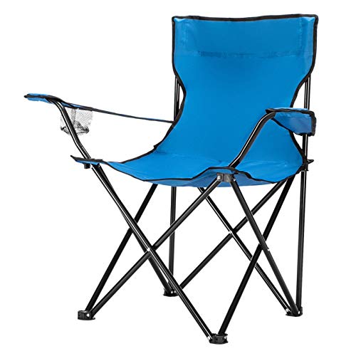 Kcelarec Portable Folding Camping Chair with Arm Rest Cup Holder and Carrying and Storage Bag (Blue)
