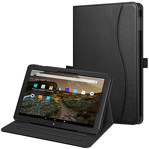 Fintie Case for All-New Amazon Fire HD 10 and Fire HD 10 Plus Tablet (Only Compatible with 11th Generation 2021 Release) – [Multi-Angle] Stand Cover with Pocket Auto Wake/Sleep, Black