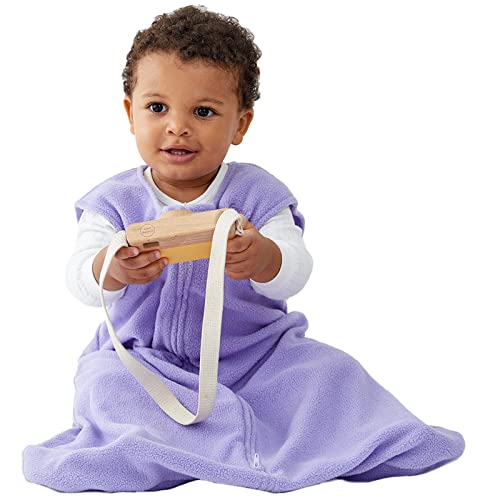 Duomiaomiao Unisex Baby Sleep Sack TOG 1.0, Micro-Fleece All Season Baby Sleeping Bag with Inverted Zipper, Plush Sleeveless Baby Wearable Blanket for Toddler Baby Girls Boys