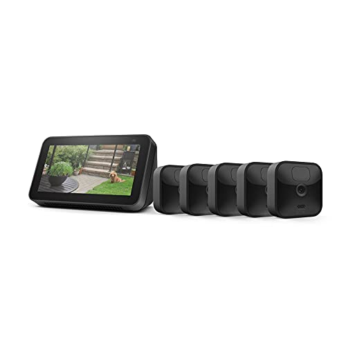 Blink Outdoor (3rd Gen) – 5 camera system bundle with Echo Show 5 (2nd Gen)