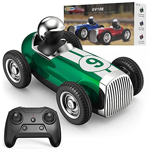 Gizmovine Remote Control Car with Bluetooth Speaker, 2 Speed Mode RC Car for Boys Girls Kids, Rechargeable Music Toy Vehicles for Home Decoration, 2.4GHz Wireless, HiFi Sound – Green
