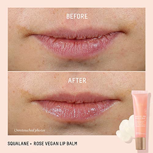Biossance Squalane + Rose Vegan Lip Balm. Made with Hyaluronic Acid and Ceramides to Plump and Hydrate Dry Lips. Long-Lasting and Petroleum-Free (0.52 ounces) | The Storepaperoomates Retail Market - Fast Affordable Shopping