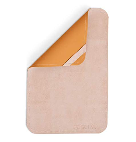 Joonya Baby Changing Mat – Oat Color – Buttery Soft Luxe Vegan Leather – Hand Stitched with Hanging Loop – 14″ x 22″ – Waterpoof – Newborn Change Mat
