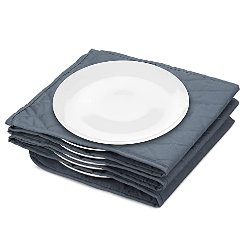 Navaris Electric Plate Warmer – 10 Plate Blanket Heater Pockets for Warming Dinner Plates to 165 Degrees in 10 Minutes – Thin Folding Design – Gray