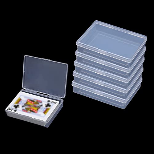 Playing Card Deck Cases 6pcs Plastic Empty Playing Card Box Holder Storage Case Organizer Snap Closed, Suitable for 3.5X2.5 inch Game Gard (NO Cards)