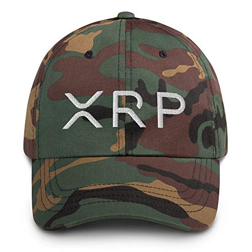 Hogue WS LLC Ripple Hat (Embroidered Dad Cap) XRP Crypto Green Camo