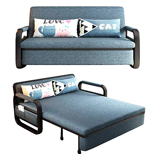 RJMOLU Folding Sofa Bed with Pillow and Wheels, Portable Sleep Coach Chaise, Home Office Living Room Bedroom Convertible Sofa Seat Lounger,A,1.8m