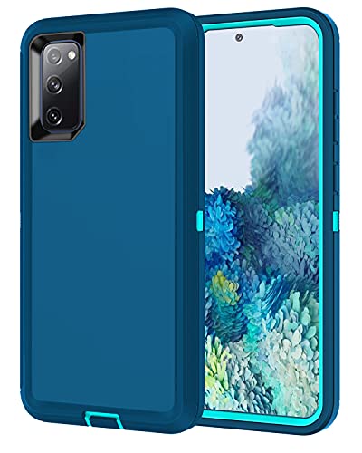 I-HONVA for Galaxy S20 FE 5G Case Shockproof 3 in 1 Full Body Protection [Without Screen Protection] Rugged Heavy Duty Durable Cover Case for Samsung Galaxy S20 FE 5G 6.5 inch 2020, Turquoise