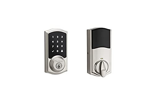 Kwikset 916 Traditional Touchscreen SmartCode Electronic Deadbolt Smart Lock featuring SmartKey Security and ZigBee 3.0 Technology in Satin Nickel