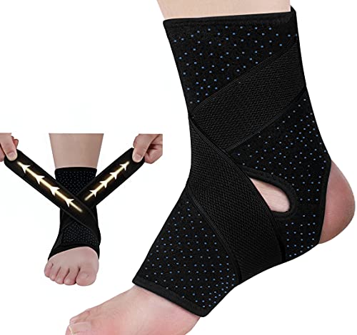 Ankle Brace, 1PCS Adjustable Ankle Braces for Men Women, Breathable Ankle Brace for Sprained Ankle, Strong Ankle Support to Stabilize Ligaments, Adjustable Ankle Wrap Support for Prevent Re-Injury