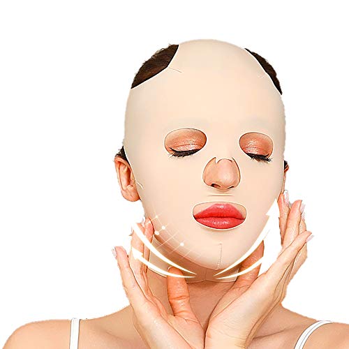 Full Face Lift Sleeping Belt, Cheek Chin Slimming Belt Strap Face Mask Slimming Bandage, Thin Facial Massage Shaper, Reusable and Breathable
