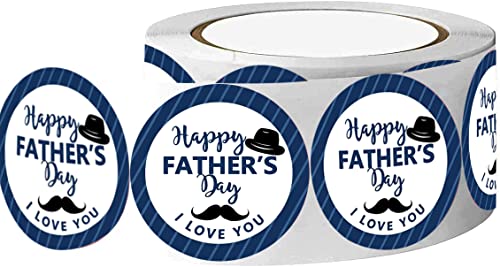 Besttile Happy Father’s Day Envelope Seals Labels Stickers Party,2 Inch Father’s Day Gift Wrap Circle Labels for Party Favor,500 Stickers Per Roll