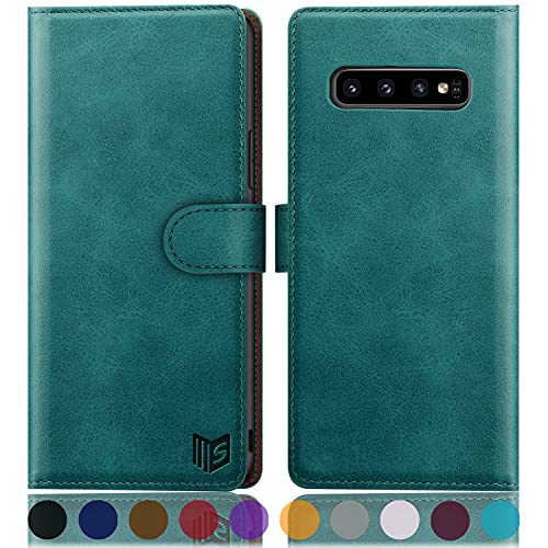 SUANPOT for Samsung Galaxy S10 6.1″(NON S10e,S10+) with RFID Blocking Leather Wallet case Credit Card Holder,Flip Folio Book Phone case Shockproof Cover Women Men for Samsung S10 case Wallet