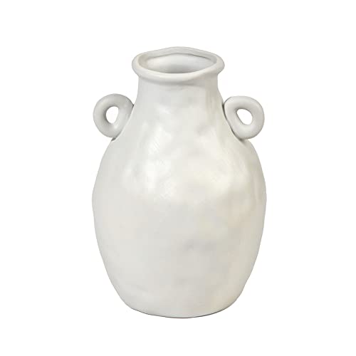 Sunormi White Ceramic Minimalist Vase Modern Artistic Vases Flowers Vases for Home Table Shelf Decorations