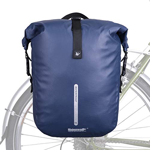 Rhinowalk Bike Pannier Bag, Waterproof Rack Bicycle Bag 20L, Bike Bag Shoulder Bag Laptop Pannier Backpack Professional Cycling Accessories(Blue)