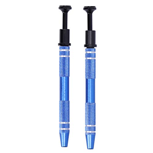 2pcs Jewelry Prong Tweezer Blue 4 Prongs Piercing Ball Grabber Tool for Grab Small Bead