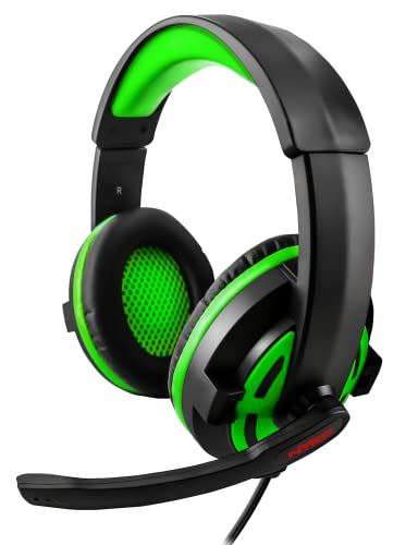Nyko NX-2600 Wired Headset for Xbox One – Lightweight Headphones w/Adjustable Microphone – Compatible w/Xbox 1, Xbox X|S, Switch, PS4 and PS5 – Xbox One Accessories (Black and Green)