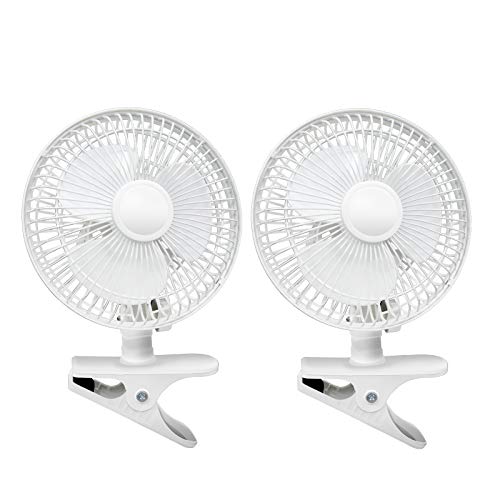 BEYOND BREEZE 6-inch Clip on Fan 2 Quiet Speeds Adjustable Tilt Table Fans with Steel Safety Grill, Ideal For The Home, Office, Dorm 2PCS