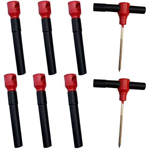 CPELLESSE 8 pcs Threaded Peg Ice Fishing Dedicated Fixed Stake Nail for Outdoor Sports Fishing Camping and Canopies Winter Bracket Holder