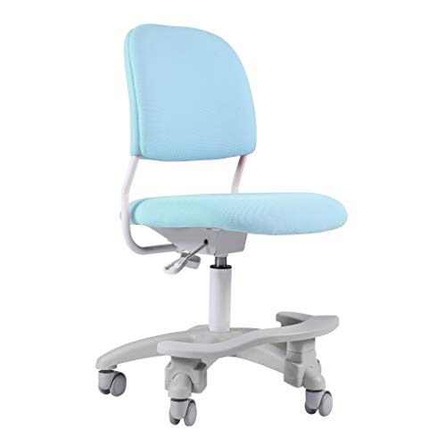 Ergonomic Kids Desk Chair, Child’s Children Student Study Office Computer Chair, Adjustable Height and Seat Depth, W/Slipcovers, Detachable Footrest and Lumbar Support (Blue, W/Chair Slipcovers)