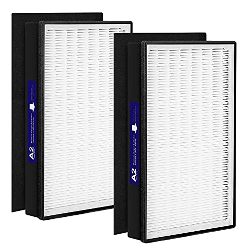 2 Pack Type A2 H13 Grade True HEPA Replacement Filter Compatible with Filtrete Room A2 Air Purifier Models FAP-C02-A2, FAP-C03-A2, FAP-T03-A2, FAP-SC02L, Part # 1150101, Filter A2