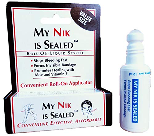 My Nik is Sealed COSMETICALLY SEALED My Nik Is Sealed Roll-On Liquid Styptic | 12ml Value Size | First Aid in a Tube | Made in USA