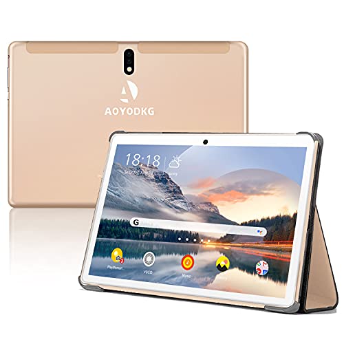 Android Tablet 10 Inch Tablets with 4GB RAM 64GB Storage,Quad-Core Processor,1080p Full HD Display, 8MP 5MP Dual Camera, Dual Sim 4G/ Wi-Fi, Bluetooth GPS, Google Certified Tablet PC