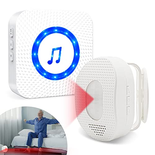 Indoor Motion Sensor Alarm-SanJie Door Bed Alarms and Fall Prevention Alert for Elderly/Kids/Caregivers, Bed Sensor Alarm for Dementia Patients with 5 Adjustable Volume Mute Mode for Garage