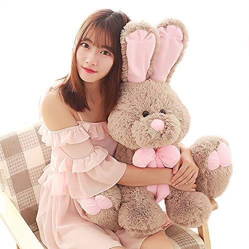 Lanmore Big Stuffed Rabbit Bunny Stuffed Animal Toys Plush Pillow Gifts for Kids Girls Girlfriend,Gray,27.5 inches