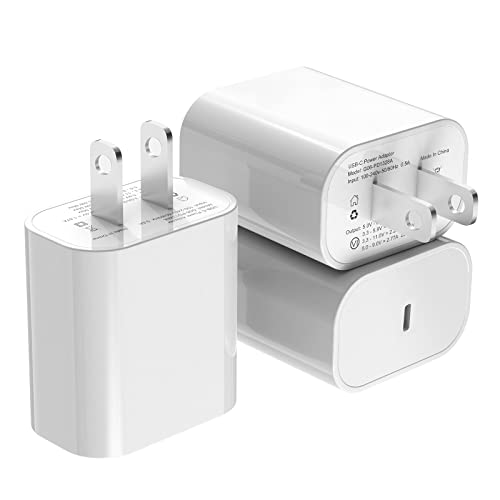 [Apple MFi Certified] iPhone Fast Charger 3Pack, iGENJUN 20W USB C Charger Wall Charger Block with PD 3.0, Compact USB C Power Adapter for iPhone 14/14 Pro/13, Galaxy, Pixel, AirPods Pro (White)
