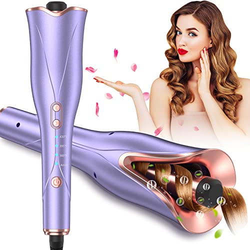 Automatic Curling Iron, Auto Hair Curler with 1″ Curling Iron Large Slot& 3 Temp Up to 430℉&Timer, Dual Voltage Rotating Curling Iron, Auto Shut-Off,Anti-Scald Fast Heating Spin Iron for Hair Styling
