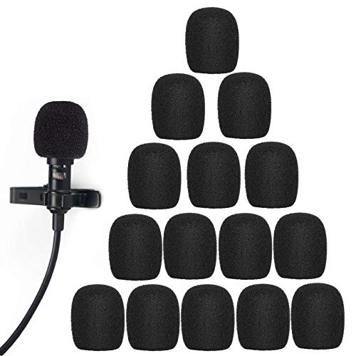 Hamanee 15 Pack Lavalier Microphone Windscreen Foam Cover Headset Lapel Mic Mini Windscreen Cover