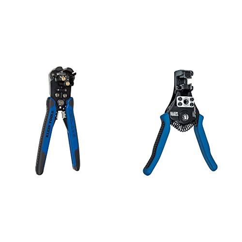 Klein Tools 11063W Wire Cutter / Wire Stripper, Heavy Duty Wire Stripper Tool & 11061 Wire Stripper / Wire Cutter for Solid and Stranded AWG Wire, Heavy Duty Kleins are Self Adjusting