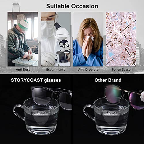 STORYCOAST Safety Glasses Women Men Anti Fog Goggles for Protective Eyewear Blue Light Blocking Glasses Anti-pollen UV Protection (A-Black+Blue) | The Storepaperoomates Retail Market - Fast Affordable Shopping