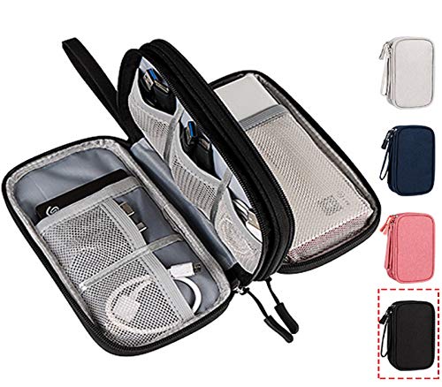 CAOODKDK Electronics Accessories Organizer Pouch Bag, Electronic Organizer Travel Universal Cable Organizer Electronics Accessories Bag for Cable, Charger, Phone, SD Card, Business Travel Gadget Bag