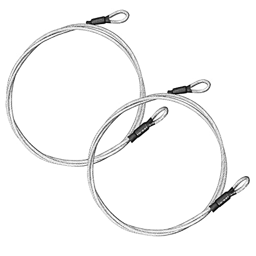 OMOTOOL Safety Cable Lock (2 Pack) 3mm Braided Stainless Steel Tether Lanyard Luggage Lock Safety Cable Wire