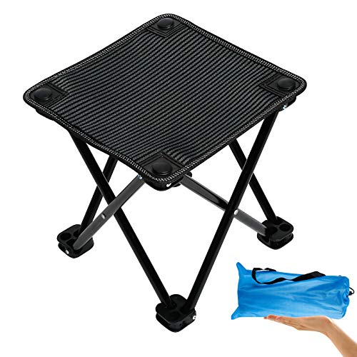 HUBORLOVES Small Folding Camping Stool Mini Portable Backpacking Slacker Chair Collapsible Camping Seat Outdoor Travelchair for Camping, Fishing, Hiking, Gardening, Travel, Beach, Picnic
