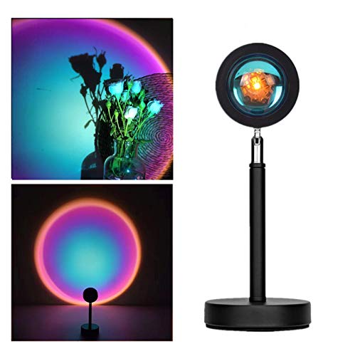 YIPINSHOW Sunset Projection Lamp,180 Degree Rotation LED Night Light Projector,Modern Floor Stand Projector Lamp for Party,Living Room Bedroom Coffee Shop Décor